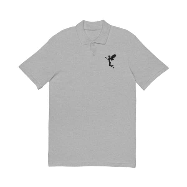 Celestial Fairy Vintage-Inspired Unisex Pique Polo Shirt with Embroidered Fairy Design - Image 5