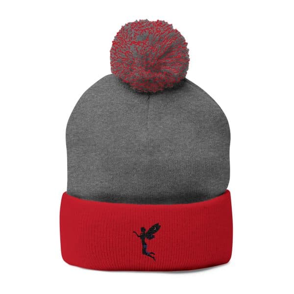 Celestial Fairy Cozy Pom-Pom Knit Cap with Embroidered Design - Image 15