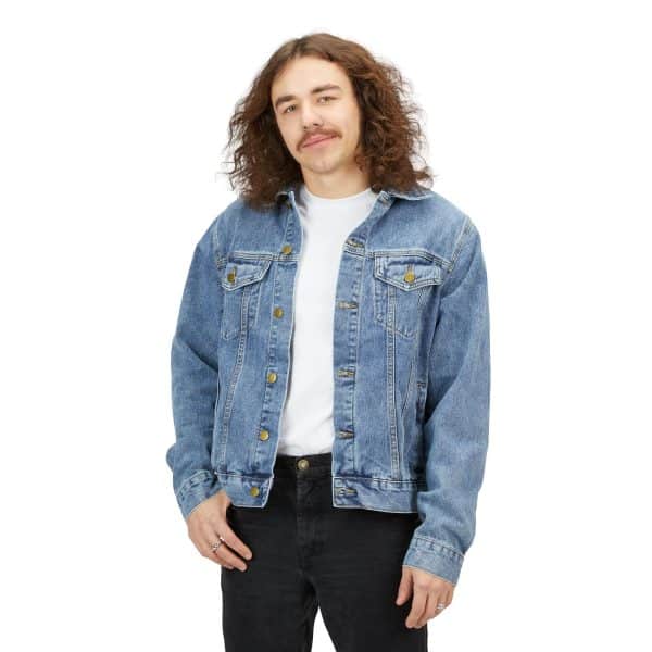 Men's Denim Jacket with Celestial Fairy Design - Image 3