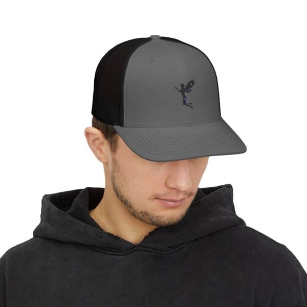 Celestial Fairy Stylish Black & White Snapback Trucker Cap with Embroidery - Image 19