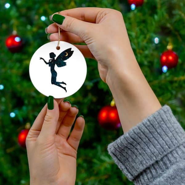 Fairy Silhouette Ceramic Ornament - Enchanting Star Shape for Holiday Decor - Image 6