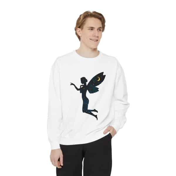 Celestial Fairy Unisex Garment-Dyed Sweatshirt - Cozy and Dreamy Style - Image 3