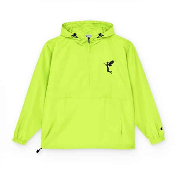 Celestial Fairy Champion Unisex Packable Anorak Jacket - Vibrant Orange with Fairy Design - Image 3