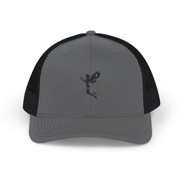 Celestial Fairy Stylish Black & White Snapback Trucker Cap with Embroidery - Image 17