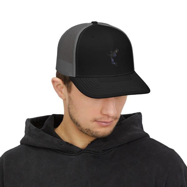 Celestial Fairy Stylish Black & White Snapback Trucker Cap with Embroidery - Image 11