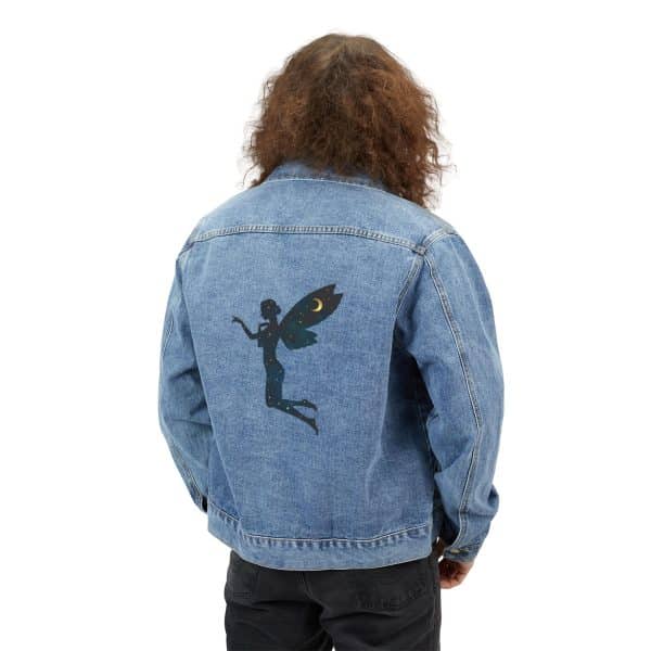 Men's Denim Jacket with Celestial Fairy Design - Image 4