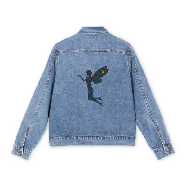 Men's Denim Jacket with Celestial Fairy Design - Image 2