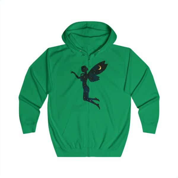 Celestial Fairy Unisex Full Zip Hoodie - Magical Night Sky Design - Image 9