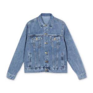 Men's Denim Jacket with Celestial Fairy Design