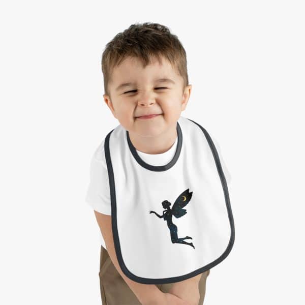 Celestial Fairy Baby Contrast Trim Jersey Bib - Image 3