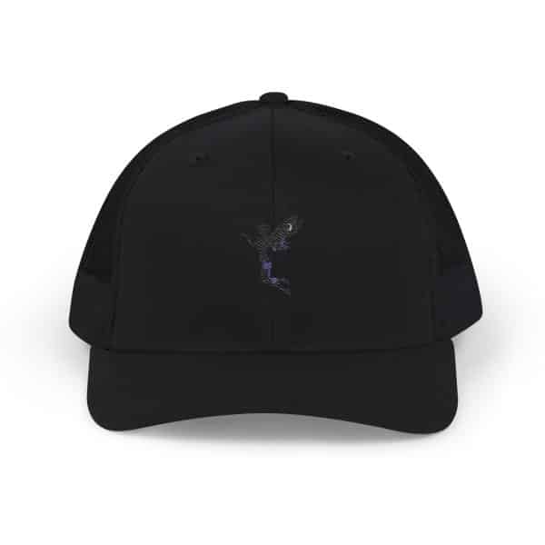 Celestial Fairy Stylish Black & White Snapback Trucker Cap with Embroidery - Image 13