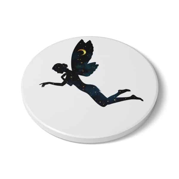 Starry Night Fairy Ceramic Coaster - Magical Home Decor - Image 3