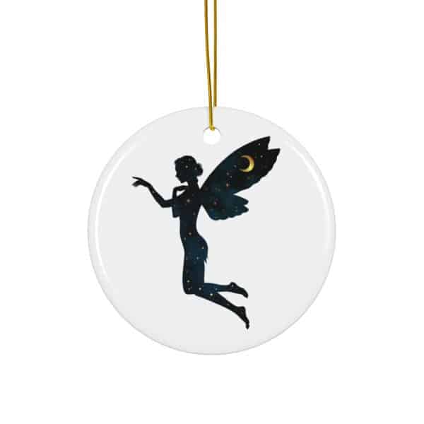 Fairy Silhouette Ceramic Ornament - Enchanting Star Shape for Holiday Decor - Image 4