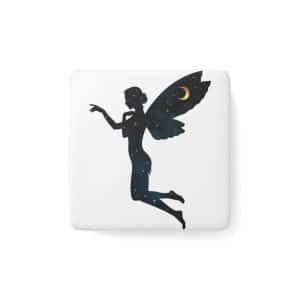 Celestial Fairy Porcelain Magnet - Magical Decor for Dreamers & Art Lovers
