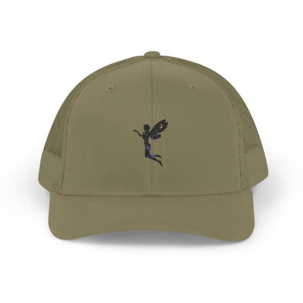 Celestial Fairy Stylish Black & White Snapback Trucker Cap with Embroidery - Image 25
