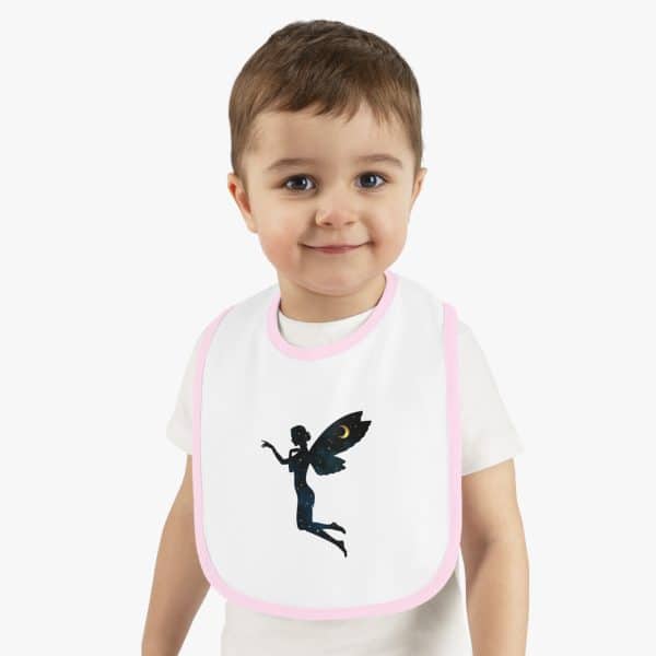 Celestial Fairy Baby Contrast Trim Jersey Bib - Image 8