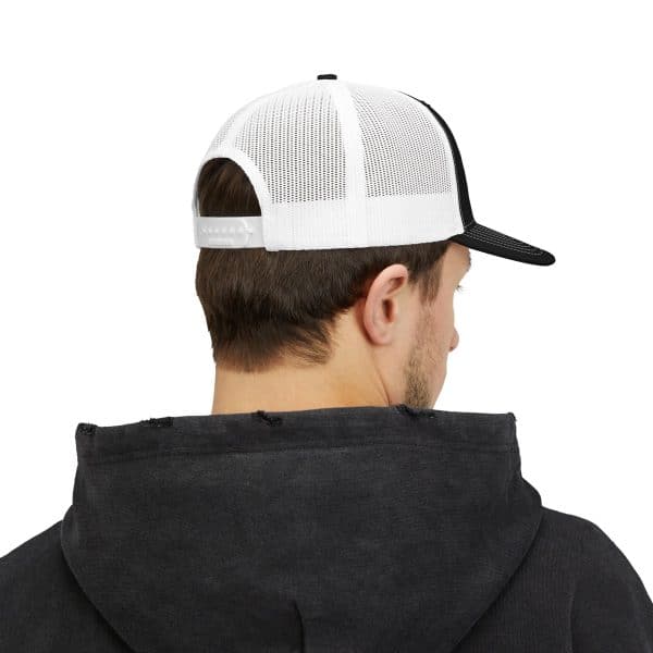 Celestial Fairy Stylish Black & White Snapback Trucker Cap with Embroidery - Image 4