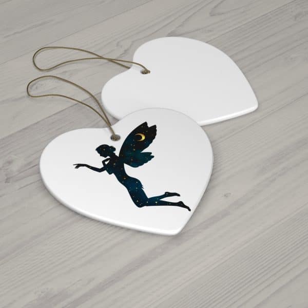 Fairy Silhouette Ceramic Ornament - Enchanting Star Shape for Holiday Decor - Image 8