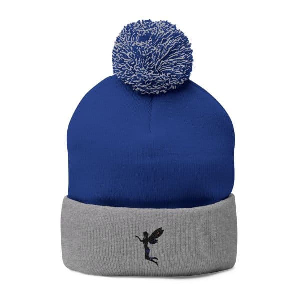 Celestial Fairy Cozy Pom-Pom Knit Cap with Embroidered Design - Image 3