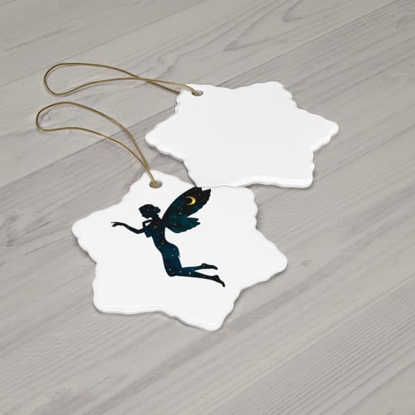 Fairy Silhouette Ceramic Ornament - Enchanting Star Shape for Holiday Decor - Image 11