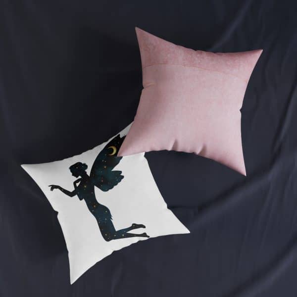 Celestial FairySquare Pillow - Pink Back - Image 11