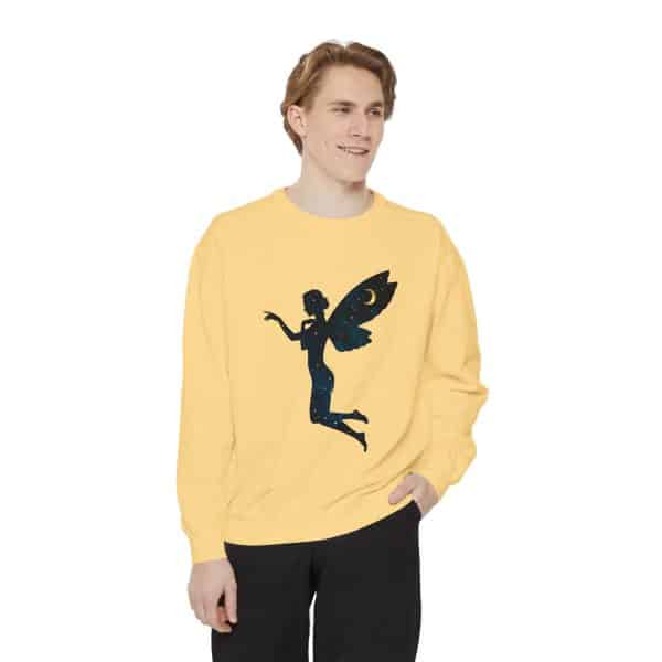 Celestial Fairy Unisex Garment-Dyed Sweatshirt - Cozy and Dreamy Style - Image 11
