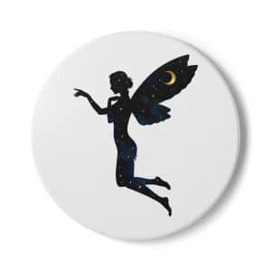 Starry Night Fairy Ceramic Coaster - Magical Home Decor