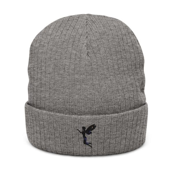 Celestial Fairy Cozy Ribbed Knit Beanie with Embroidery - Perfect for Winter and Outdoor Adventures - Image 5