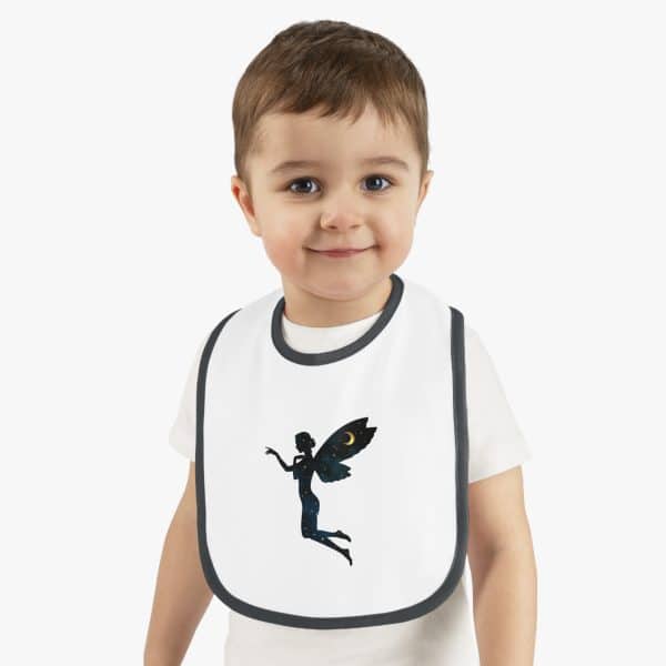 Celestial Fairy Baby Contrast Trim Jersey Bib - Image 2