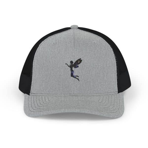 Celestial Fairy Stylish Black & White Snapback Trucker Cap with Embroidery - Image 21