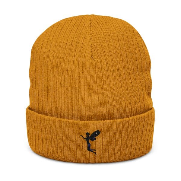 Celestial Fairy Cozy Ribbed Knit Beanie with Embroidery - Perfect for Winter and Outdoor Adventures - Image 7