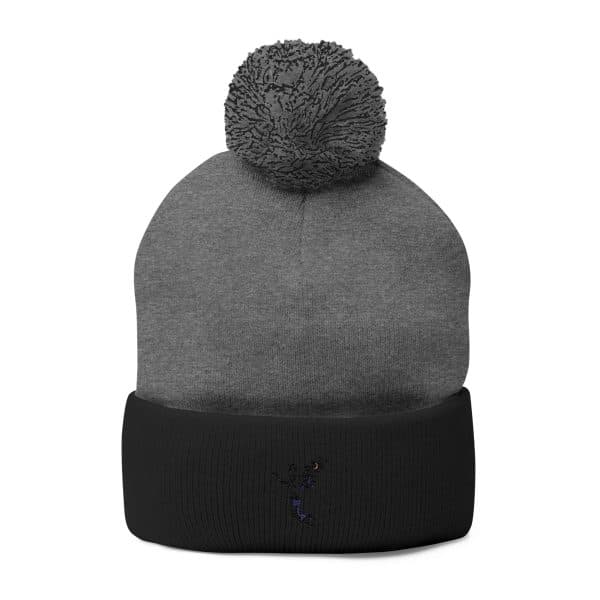Celestial Fairy Cozy Pom-Pom Knit Cap with Embroidered Design - Image 9