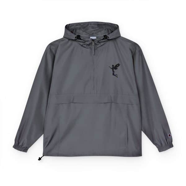 Celestial Fairy Champion Unisex Packable Anorak Jacket - Vibrant Orange with Fairy Design - Image 7
