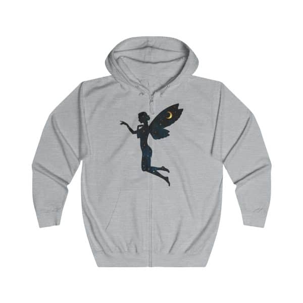 Celestial Fairy Unisex Full Zip Hoodie - Magical Night Sky Design - Image 5