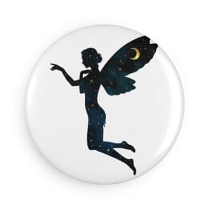 Whimsical Fairy Button Magnet - Galaxy Design - Enchanting Home Decor