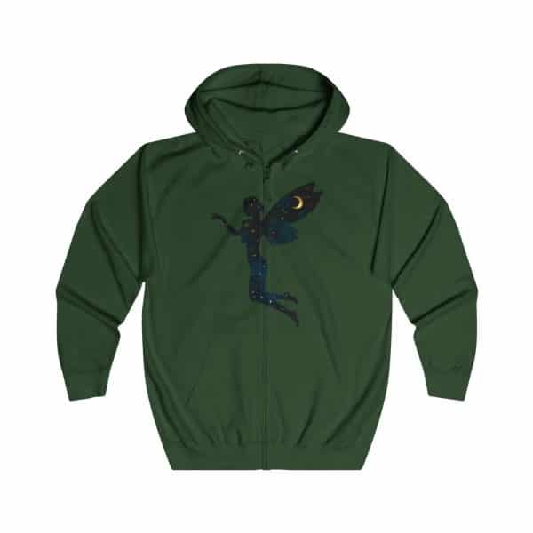 Celestial Fairy Unisex Full Zip Hoodie - Magical Night Sky Design - Image 11