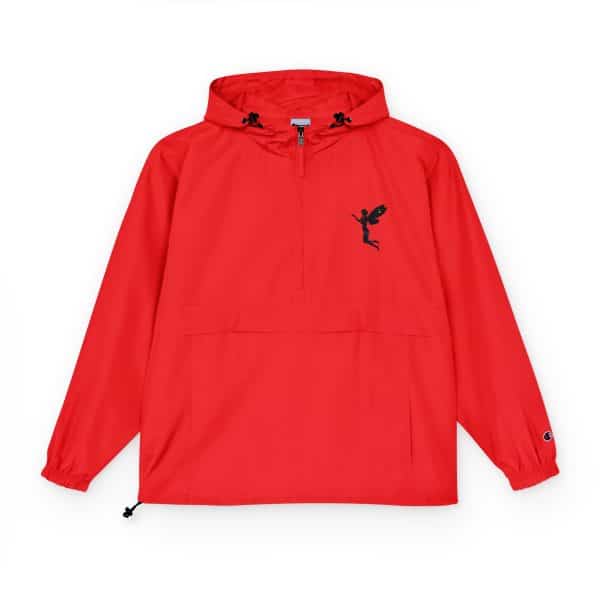 Celestial Fairy Champion Unisex Packable Anorak Jacket - Vibrant Orange with Fairy Design - Image 17