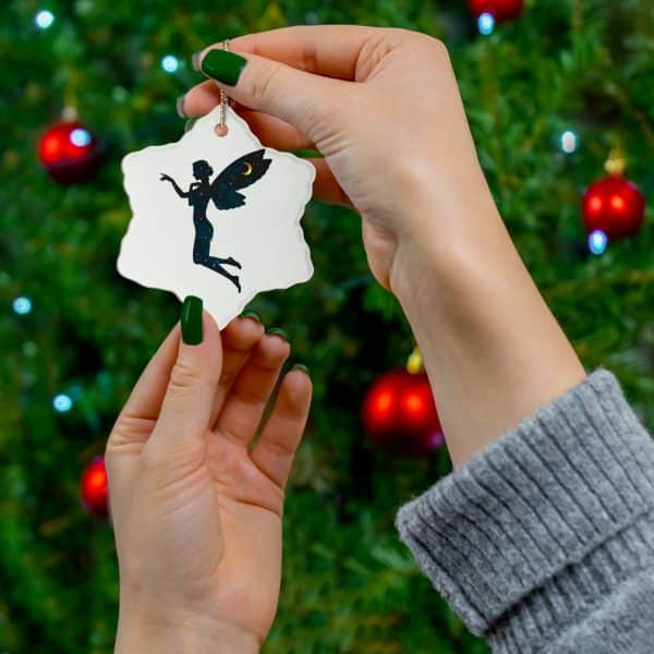 Fairy Silhouette Ceramic Ornament - Enchanting Star Shape for Holiday Decor - Image 12