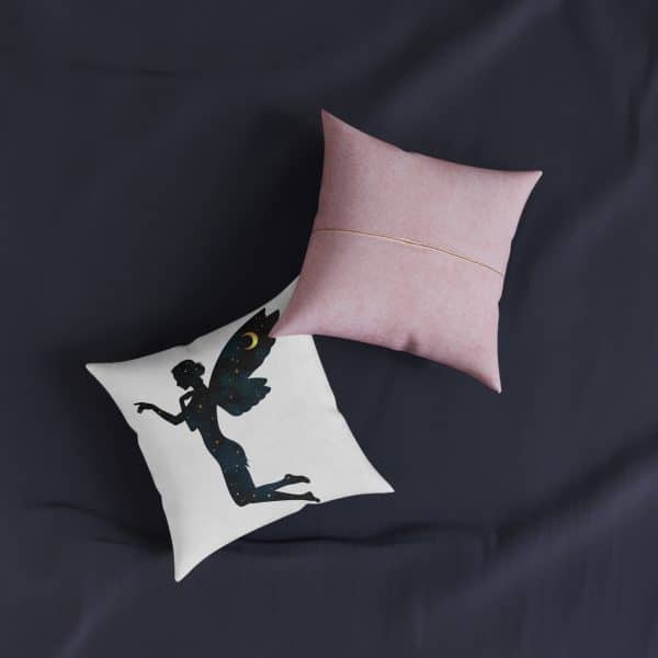 Celestial FairySquare Pillow - Pink Back - Image 3
