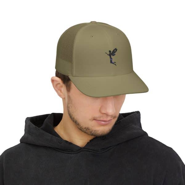 Celestial Fairy Stylish Black & White Snapback Trucker Cap with Embroidery - Image 27