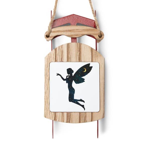 Whimsical Sled Ornament with Fairy Design - Holiday Decor for Winter Celebrations - Image 8