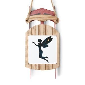 Whimsical Sled Ornament with Fairy Design - Holiday Decor for Winter Celebrations