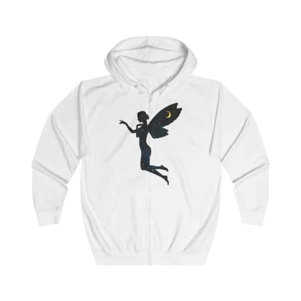 Celestial Fairy Unisex Full Zip Hoodie - Magical Night Sky Design