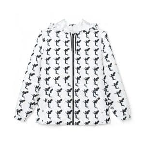 Celestial Fairy Stylish Black and White Windbreaker Jacket for Active Lifestyles