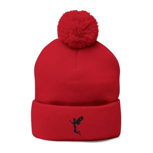 Celestial Fairy Cozy Pom-Pom Knit Cap with Embroidered Design - Image 23